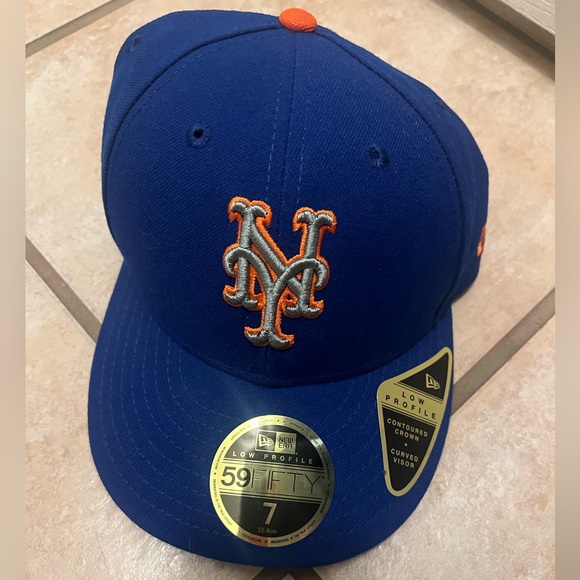 Men’s blue orange size 7 New York Mets baseball New Era Hat - Picture 1 of 3